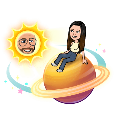 Saturn planet with an orange ring representing Snapchat's sixth closest friend